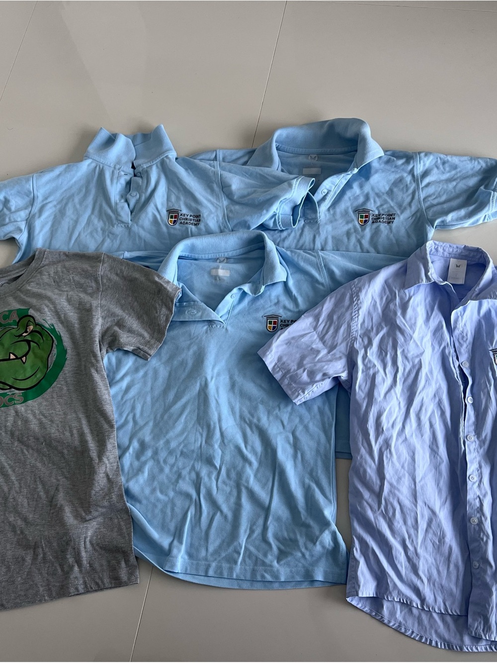 Key point Academy midd School Uniform Light Blue Polo Shirt - Pack of Kids Tops